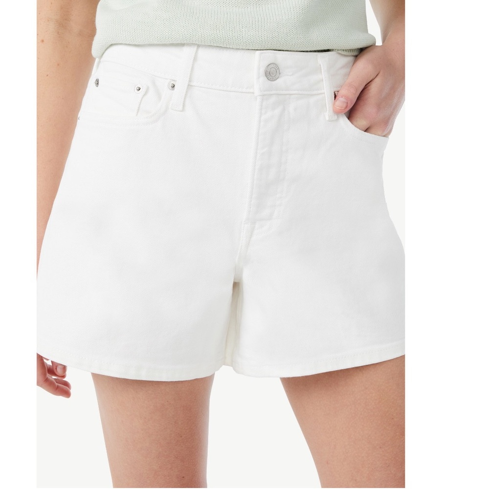 Midi denim short in bone NWT